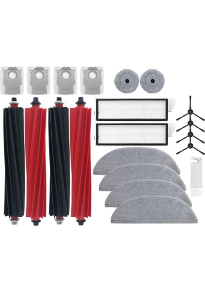S8 Maxv Ultra Robot Süpürge Aksesuarları Seti Silindir Yan Fırça Filtre Paspas Bezi Toz Torbaları (Yurt Dışından)