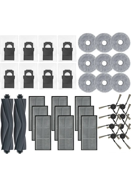 X40 ULTRA/X40 Pro Robot Süpürge Ana Yan Fırça Hepa Filtre Paspas Bezi Paçavralar Toz Torbaları Aksesuarlar (Yurt Dışından)