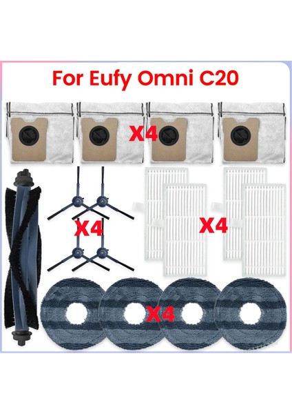 Omni C20 Vakum Parçaları Ana Silindir Yan Fırça Hepa Filtre Paspas Bezi Toz Torbası Aksesuarları (Yurt Dışından)