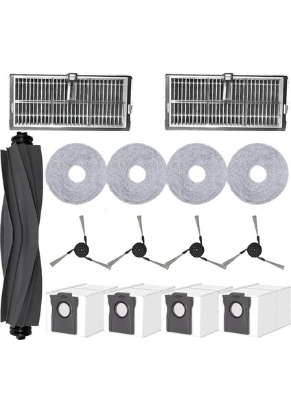 X40 Ultra Pro S30 Robot Süpürge Ana Fırça Yan Fırçalar Hepa Filtreler Paspas Pedleri Toz Torbaları (Yurt Dışından)