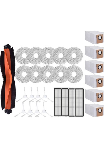 X20+/X20PLUS Robot Süpürge Aksesuarları Silindir Fırça Yan Filtre Paspas Pedleri Toz Torbaları Yedek Parçalar (Yurt Dışından)