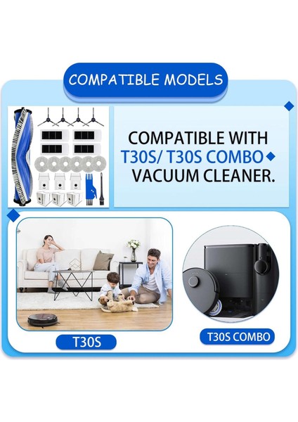 T30S / Combo Robot Süpürge Ana Yan Fırça Hepa Filtre Paspas Bezi Toz Torbaları Parçaları (Yurt Dışından) indirimleri