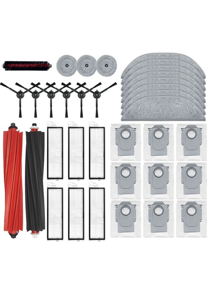 S8 Maxv Ultra Robot Süpürge Ana Yan Fırçalar Paspas Bezleri Hepa Filtreler Toz Torbaları Yedek Aksesuarlar (Yurt Dışından)