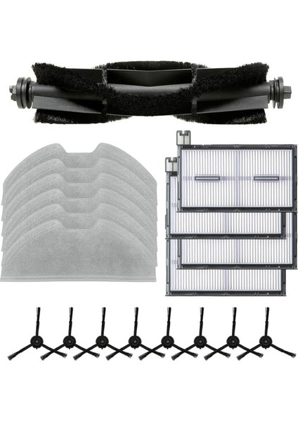 X8 Pro Robot Vakum Yedek Parçaları Ana Silindir Fırça Hepa Filtre Paspas Pedi Bez Toz Torbaları Aksesuarları (Yurt Dışından)