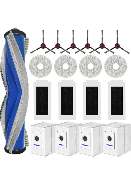T30S/T30S Combo Robot Süpürge Ana Yan Fırça Hepa Filtre Paspas Bezi Toz Torbası Aksesuar Seti (Yurt Dışından)