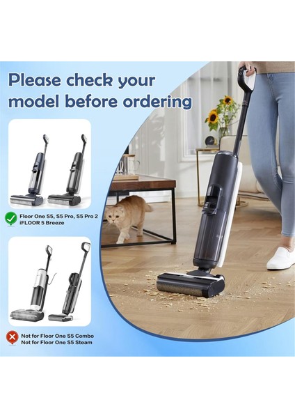 Floor One S5 ve Pro 2 Ifloor 5 Kablosuz Islak Kuru Elektrikli Süpürge Için Hepa Filtre ve Fırça Rulosu Seti (Yurt Dışından) modelleri