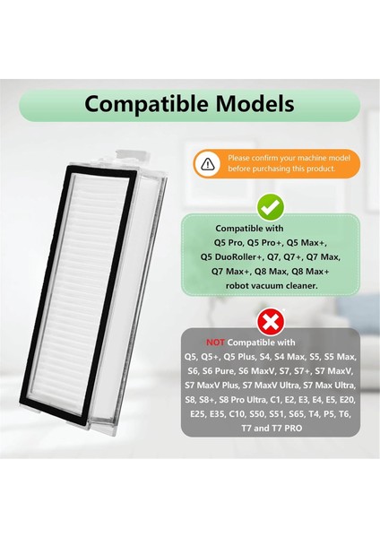 Q5 Pro Pro+ Max+ + Max Q8 Robot Süpürge Parçaları Için Yıkanabilir Filtre (Yurt Dışından) fiyatları