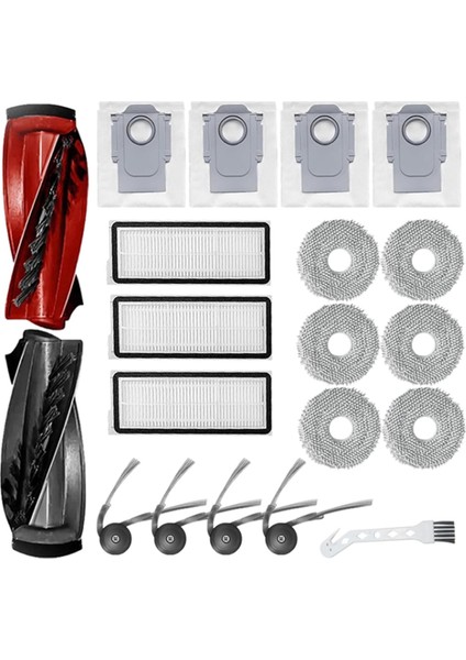 Qrevo CURVE/P20 Pro Robot Süpürge Aksesuarları Için 20 Parça Aksesuar Seti Ana Yan Fırçalar Toz Torbası Filtre Mendilleri (Yurt Dışından)