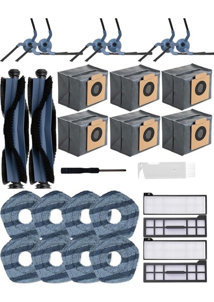 X10 Pro Omni Robot Süpürge Ana Yan Fırça Hepa Filtre Paspas Bezi Toz Torbaları Yedek Parçaları (Yurt Dışından)