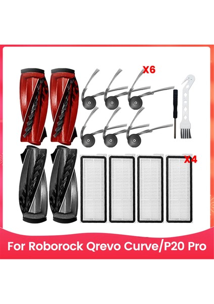 Qrevo CURVE/P20 Pro Robot Süpürge Parçaları Ana Yan Fırça Hepa Filtreleri Aksesuarları (Yurt Dışından)