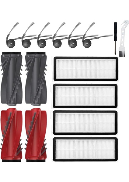 Qrevo CURVE/P20 Pro Robot Süpürge Ataşmanları Için 16 Adet Yedek Parça Ana Yan Fırçalar Hepa Filtreler (Yurt Dışından)