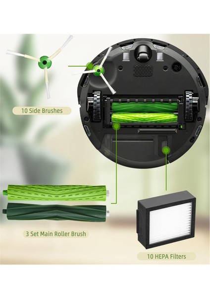I7 I7+ I3 I3+ I4 I4+ J7 J7+ I8 I8+ E5 E6 Elektrikli Süpürge Ana Yan Fırça Hepa Filtre Yedek Parçaları (Yurt Dışından) modelleri