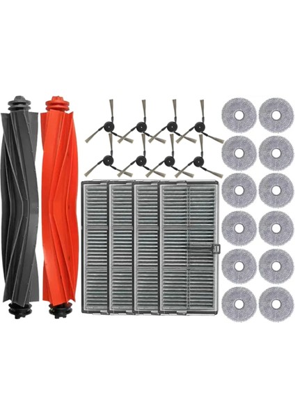 X40 Pro Ultra Robot Süpürge Ana Yan Fırça Hepa Filtre Paspas Bezi Yedek Parça Aksesuarları (Yurt Dışından)