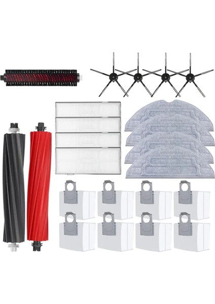 S8 Pro Ultra Plus Robot Süpürge Mop Choth Torbaları Aksesuarları Yan Fırça Filtresi Yedek Parçaları (Yurt Dışından)