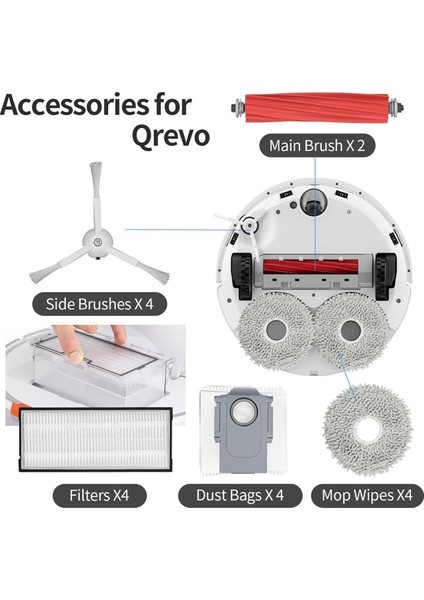 Q Robot Süpürge Ana Yan Fırça Hepa Filtre Paspas Bezi Toz Torbaları Yedek Parçaları (Yurt Dışından) modelleri
