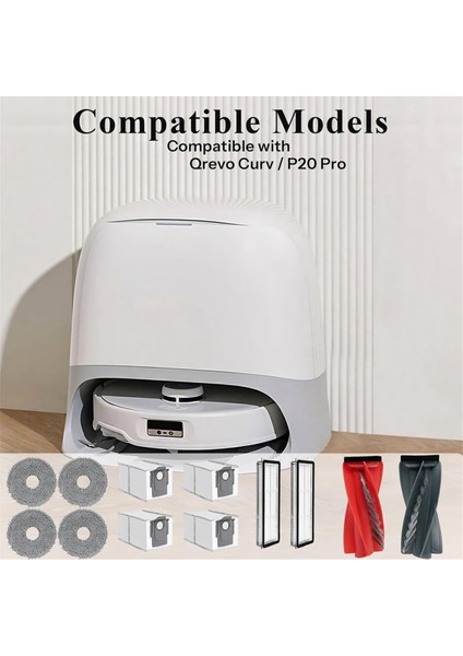 Qrevo Curv Için - Yedek Parçalar Silindir Fırça Filtreler Paspaslar Toz Torbaları Robot Süpürge Aksesuarları Kiti (Yurt Dışından) modelleri