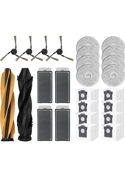 X50 Ultra Robot Süpürge Yedek Parçaları Ana Yan Fırça Hepa Filtre Paspas Bezi Toz Torbası Aksesuarları (Yurt Dışından)