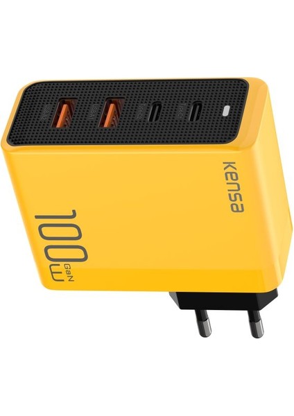 USB Giriş Şarj Adaptörü 100W Hızlı Şarz 2 Type - C + 2 Tüm Telefon ve Şar Cihazlarına Uyumludur