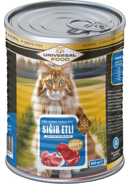 Food Premium Sığır Parça Etli Kedi 400G Konserve