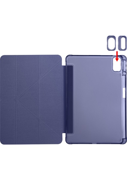 Huawei Matepad 11 Inç Uyumlu Standlı Uyku Modlu Kalemlikli Trifolding Fuchsia Tablet Kılıfı