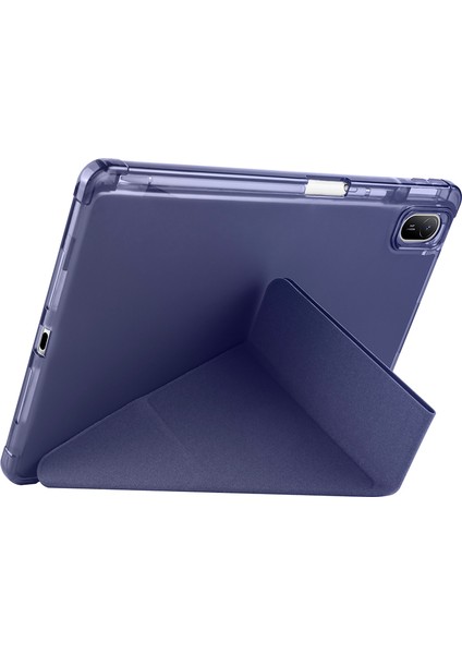 Huawei Matepad 11 Inç Uyumlu Standlı Uyku Modlu Kalemlikli Trifolding Fuchsia Tablet Kılıfı