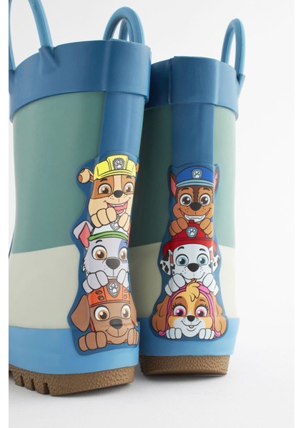 Mavi Renk Bloklu Paw Patrol Desenli Yağmur Çizmesi /bot