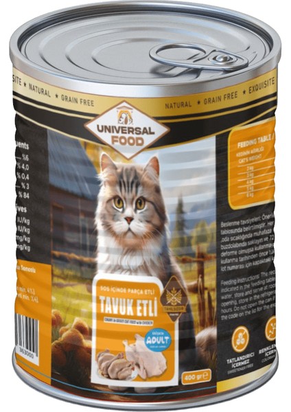 Food Premium Tavuk Parça Etli Kedi 400G Konserve