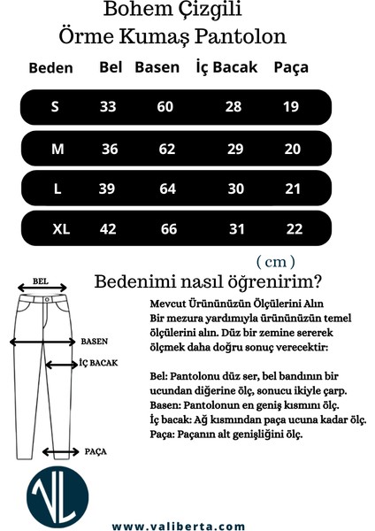 Bohem Çizgili Örme Kumaş Erkek Pantolon - Çağla