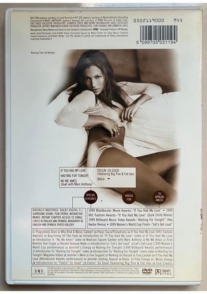 Jennifer Lopez Feelin So Good DVD (Orijinal Dönem Baskı Cd) fiyatları