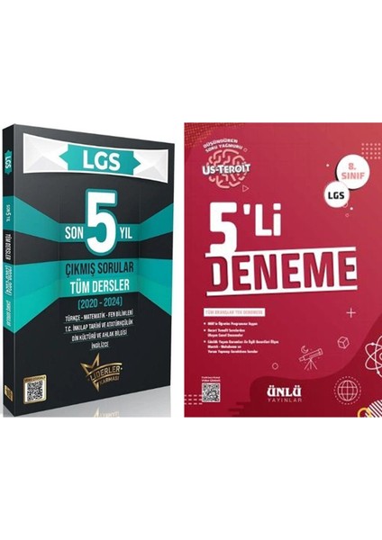 Liderler Karması 8. Sınıf Lgs Tüm Dersler Çıkmış Sorular Son 5 Yıl ve Ünlü 5 Li Deneme Seti 2 Kitap