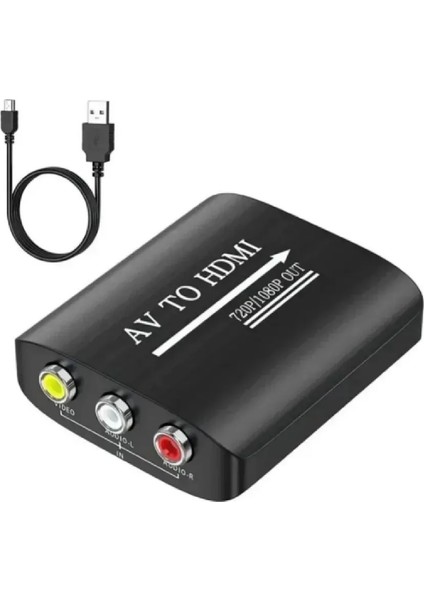 4379 Rca Av To HDMI Çevirici 3rca Dönüştürücü Adaptör 1080P