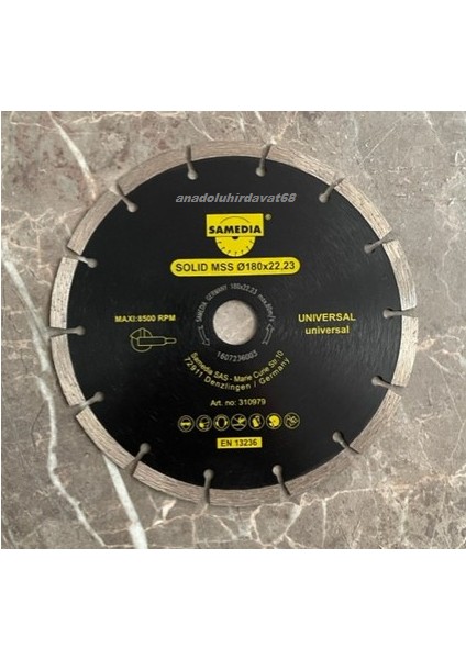 Samedia 180MM Taş Kesici Beton Kesme Elması Tuğla Kiremit Kesici Germany