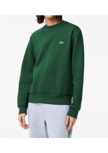 Erkek Yeşil Bisiklet Yaka Klasik Fit Sweatshirt modelleri