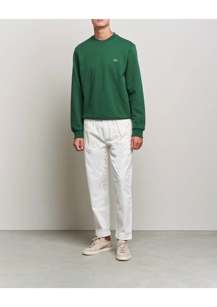 Erkek Yeşil Bisiklet Yaka Klasik Fit Sweatshirt indirimleri