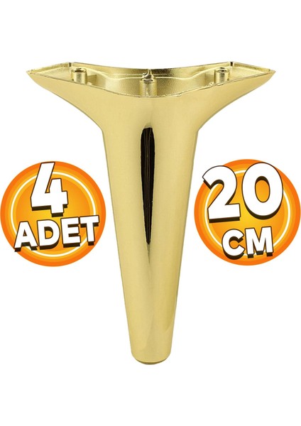 Aspen Lüks Mobilya Kanepe Koltuk Tv Ünitesi Baza Ayağı Ayakları 20 Cm Gold Altın Plastik 4 Adet