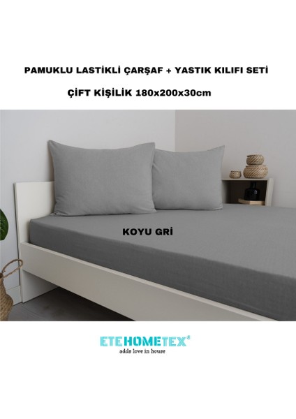 Çift Kişilik Pamuklu Lastikli Çarşaf Takımı 180 x 200 x 30 cm fiyatları