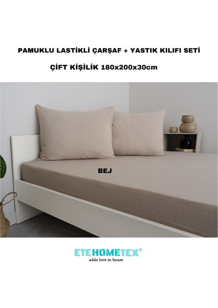 Çift Kişilik Pamuklu Lastikli Çarşaf Takımı 180 x 200 x 30 cm fiyatları