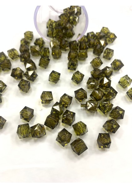 Küp Boncuk (10MM) Koyu Yeşil 100 gr