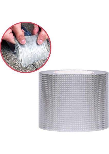 Folyo Kauçuk Bant Yapışkanlı Su Geçirmez Çatı Boru Tamir Bandı (2metre x 10 Cm)