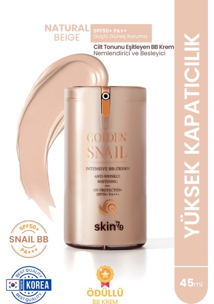 Golden Snail Intensive Bb Cream SPF+PA++ Nemlendirici ve Besleyici Cilt Tonunu Eşitleyen Bb Krem-45gr