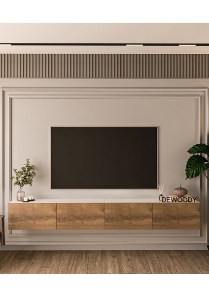 240 cm Duvara Montajlanabilir Düşer Kapaklı Bölmeli Tv Ünitesi fırsatları