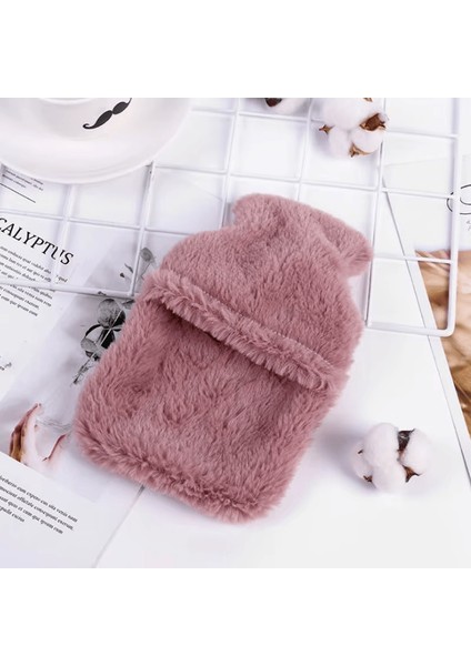 GRİ Peluş Çıkarılabilir Sıcak Su Torbası Kılıfı Yumuşak Kılıf Yıkanabilir 2 Lt (Sadece Kılıf)