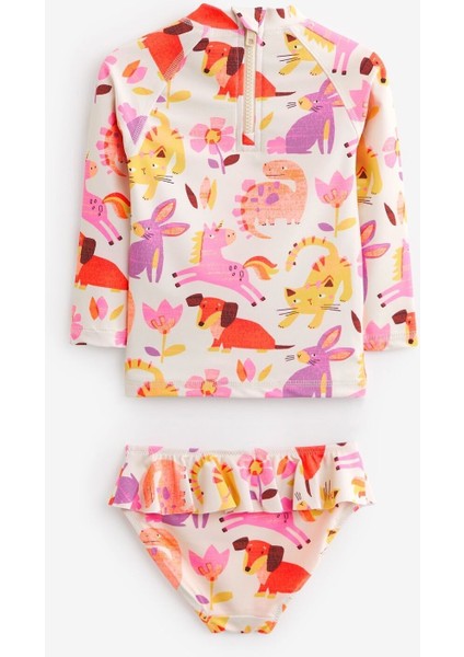 Pembe Unicorn Desenli Sunsafe Upf +50’güneş Korumalı Mayo Alt Üst Set fiyatları