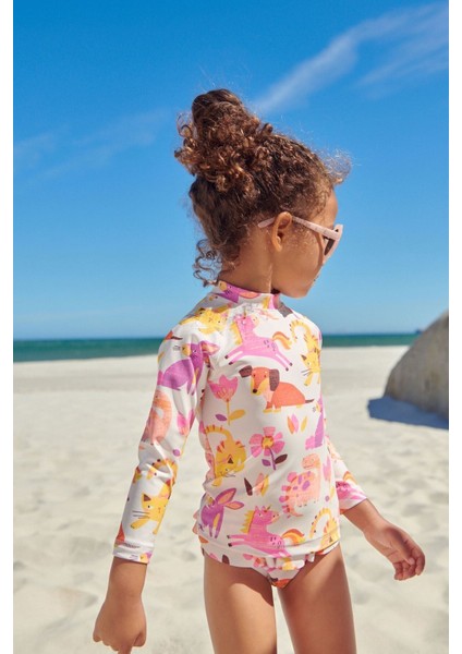 Pembe Unicorn Desenli Sunsafe Upf +50’güneş Korumalı Mayo Alt Üst Set modelleri