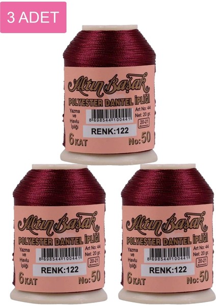 3 Adet Oya ve Dantel İpi 20 gr No: 122