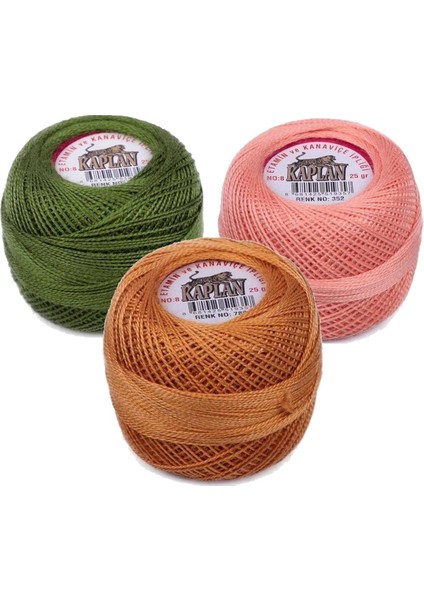 3 Adet Etamin ve Kanaviçe İpi 8 No Kod/renk: 116 - 352 - 780