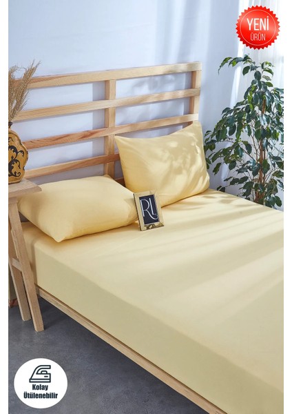 Sarı Lastikli Çarşaf Yastık Kılıfı (100 x 200) Tek Kişilik