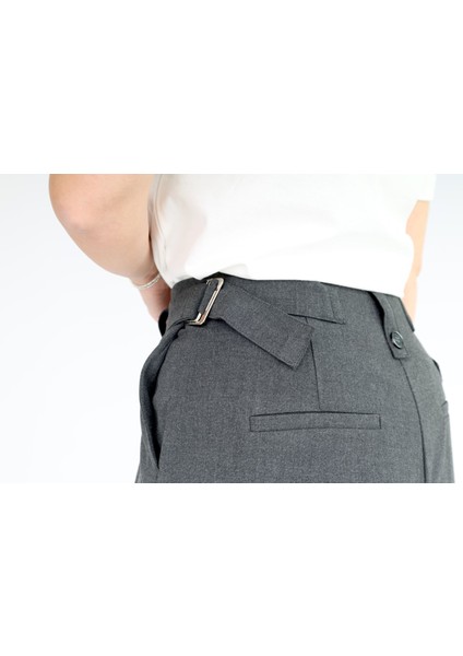 Low Belt Point Pantolon Koyu Gri - S