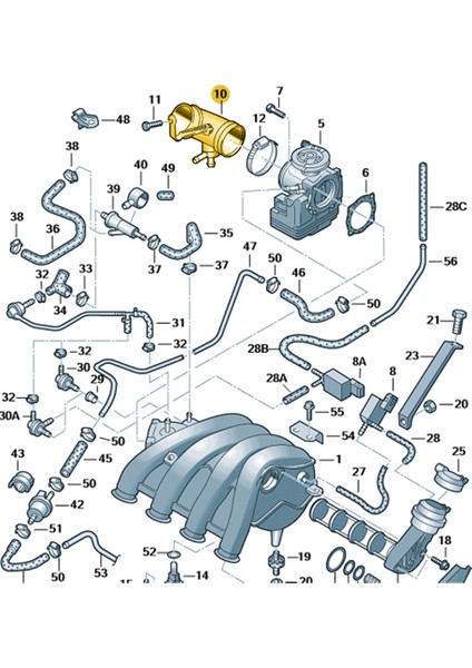 Audi A6 1996-1999 1.8 Adr Motor Gaz Kelebeği Borusu 058133356D fiyatları