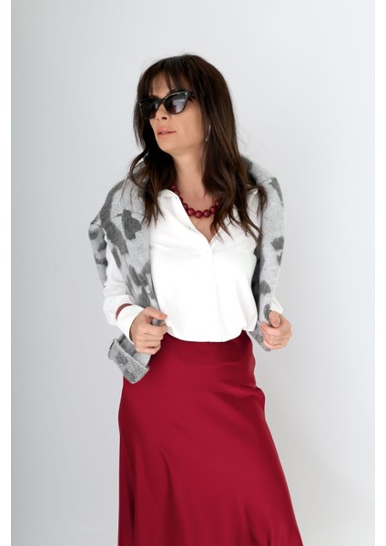 Saten Etek Bordo L